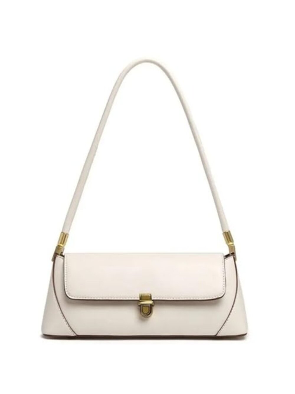 Vegan Leather Shoulder Bag Women Clutch Purse Gold Hardware Clasp